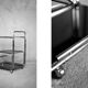 Vintage Mid-Century German Modern Bauhaus Chrome & Glass Serving Trolley