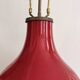 Large Bottle Lamp Opaline Glass Red Mid Century Vintage 80cm