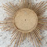 Vintage rattan sun mirror