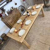 Solid oak table with birch extensions