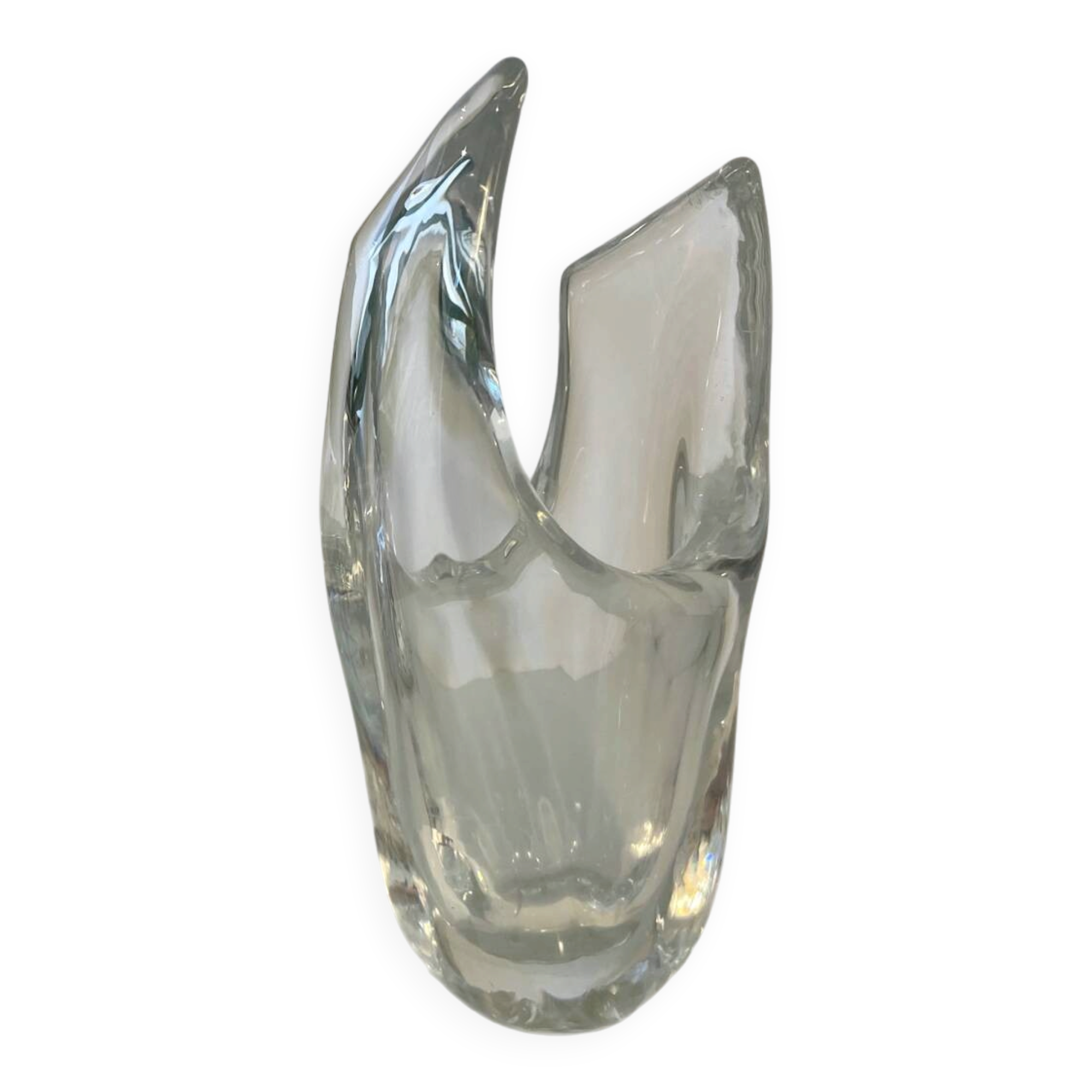 Asymmetrical crystal vase by Schneider from the 1960s - 1970s.