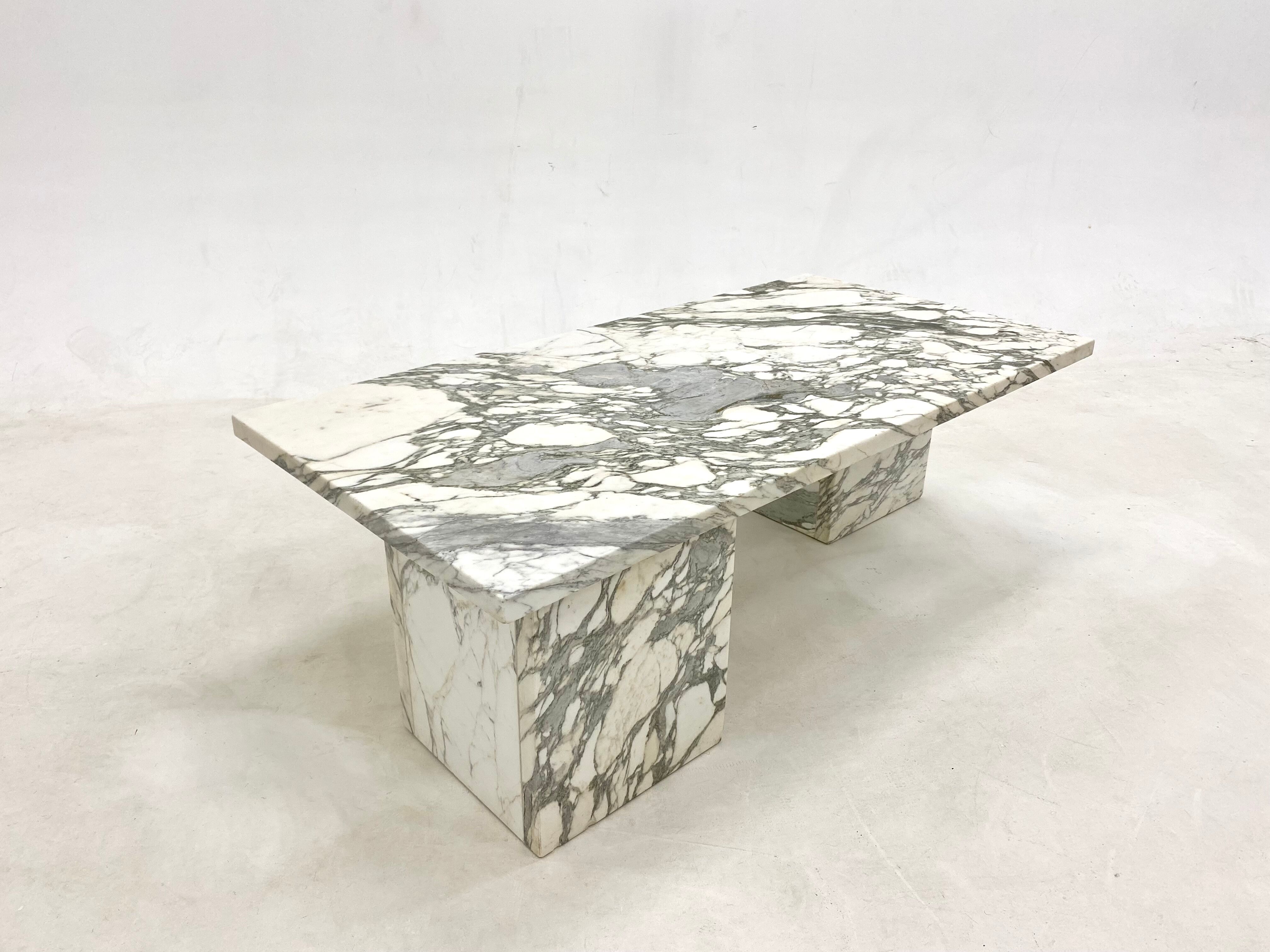 Marble coffee table Arabescato 70s