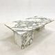 Table basse en marbre Arabescato 70s