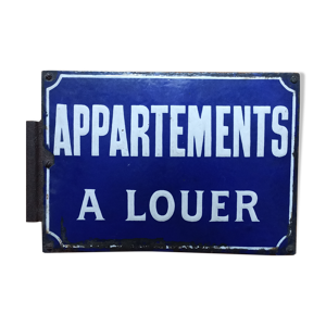 Plaque emaillée ancienne appartements