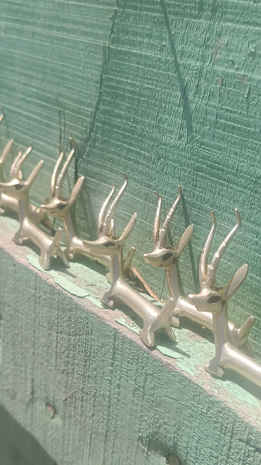 Solid brass knife holder gazelle antelope