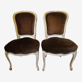 A pair of Louis XV style armchairs