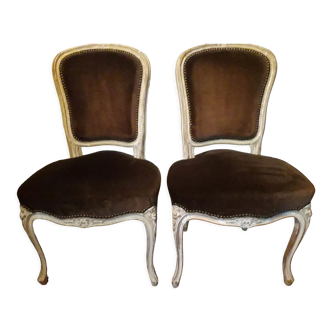 A pair of Louis XV style armchairs