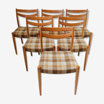 Suite of 6 vintage chairs 1960
