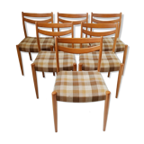 Suite of 6 vintage chairs 1960