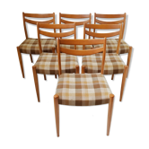 Suite de 6 chaises vintage 1960