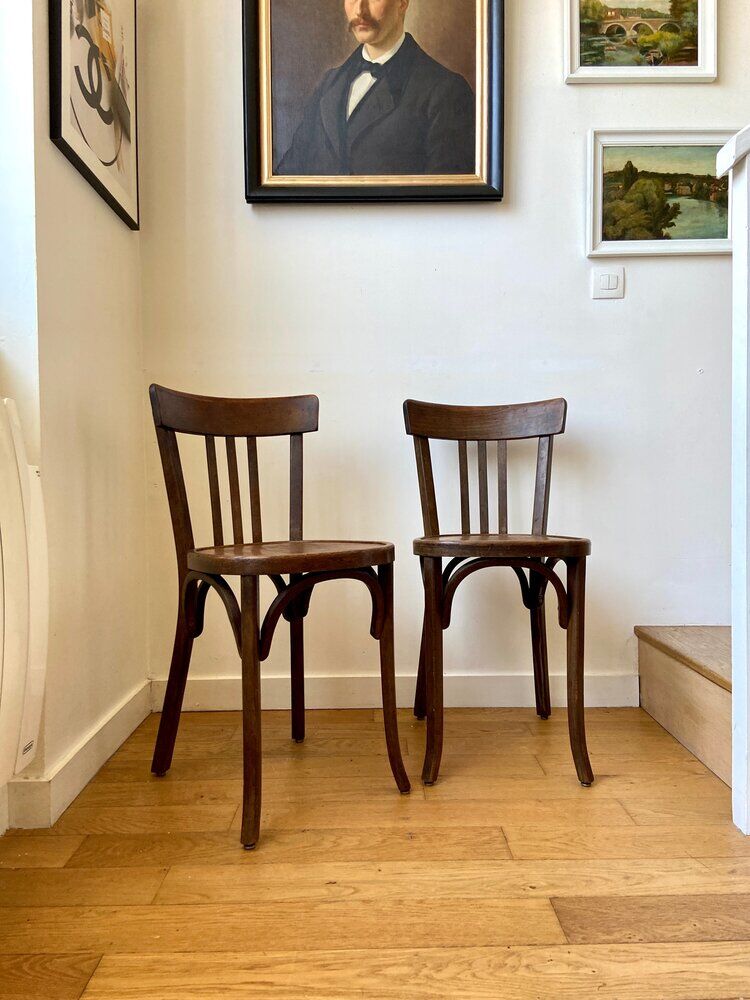 2 Baumann bistro chairs in dark wood