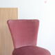 Fauteuil crapaud vintage en velours rose à franges, années 50/60