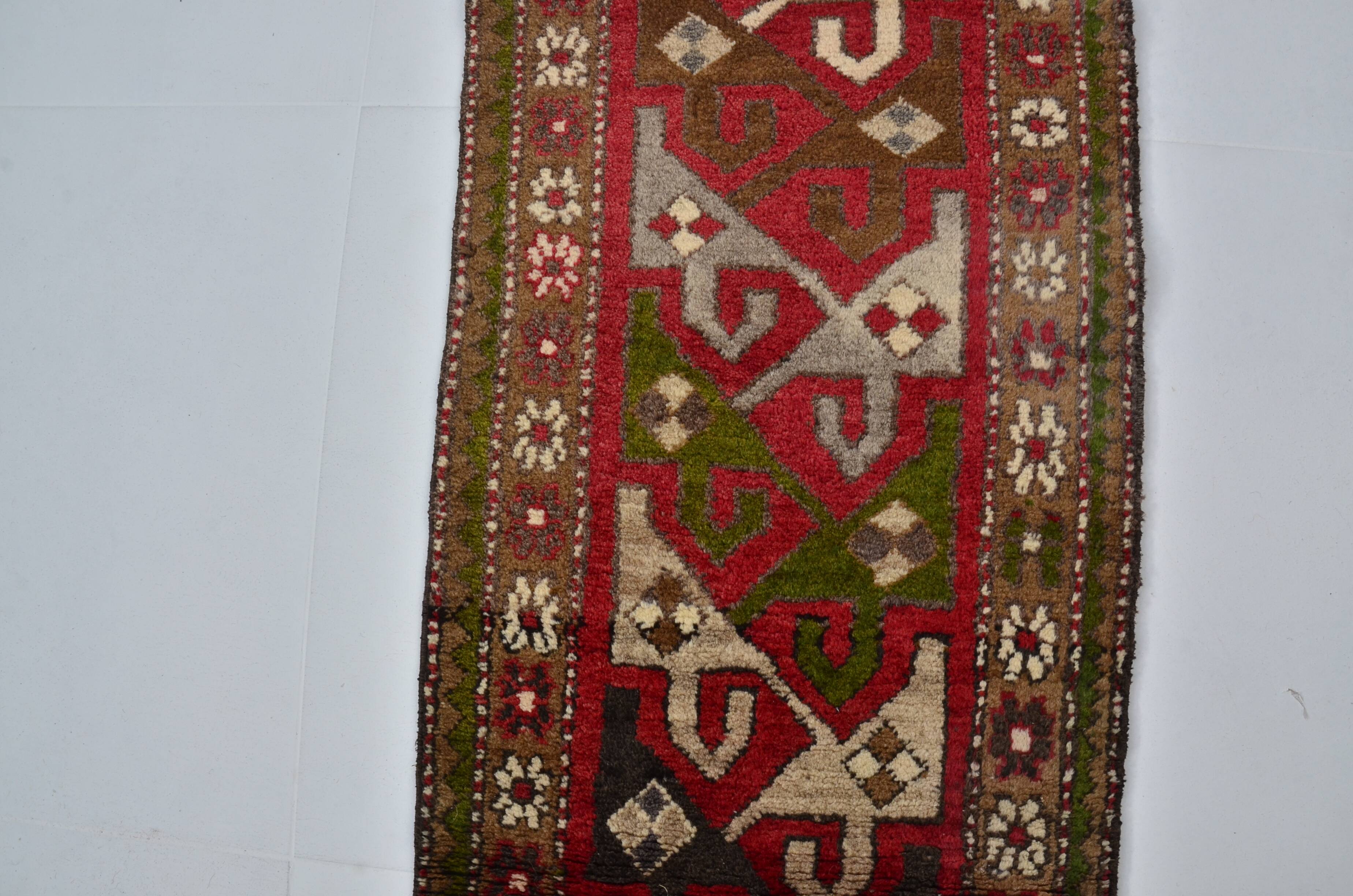 Vintage Handknotted Oushak Runner  sku 2154