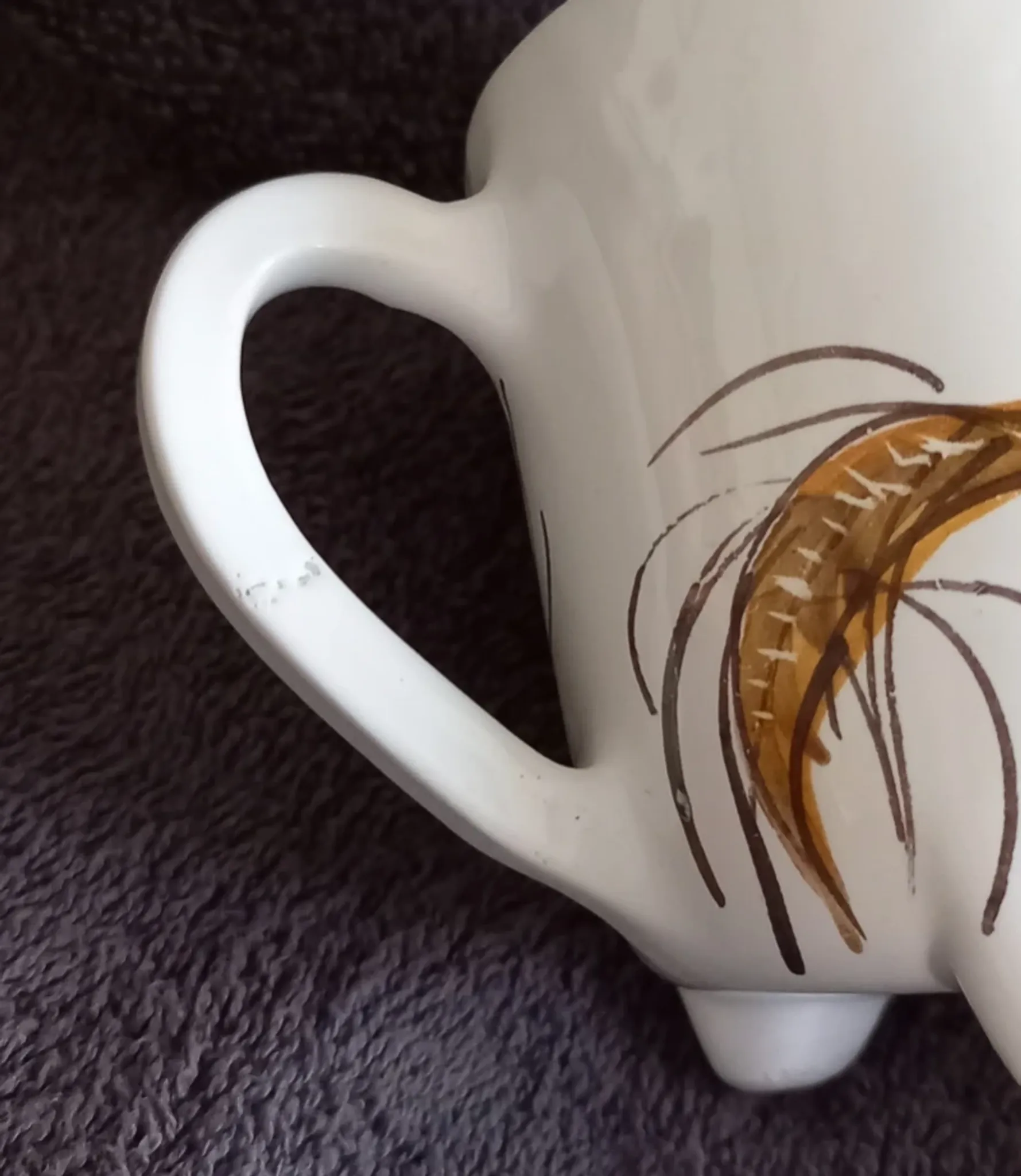 Large ceramic footed mug handcrafted in red.