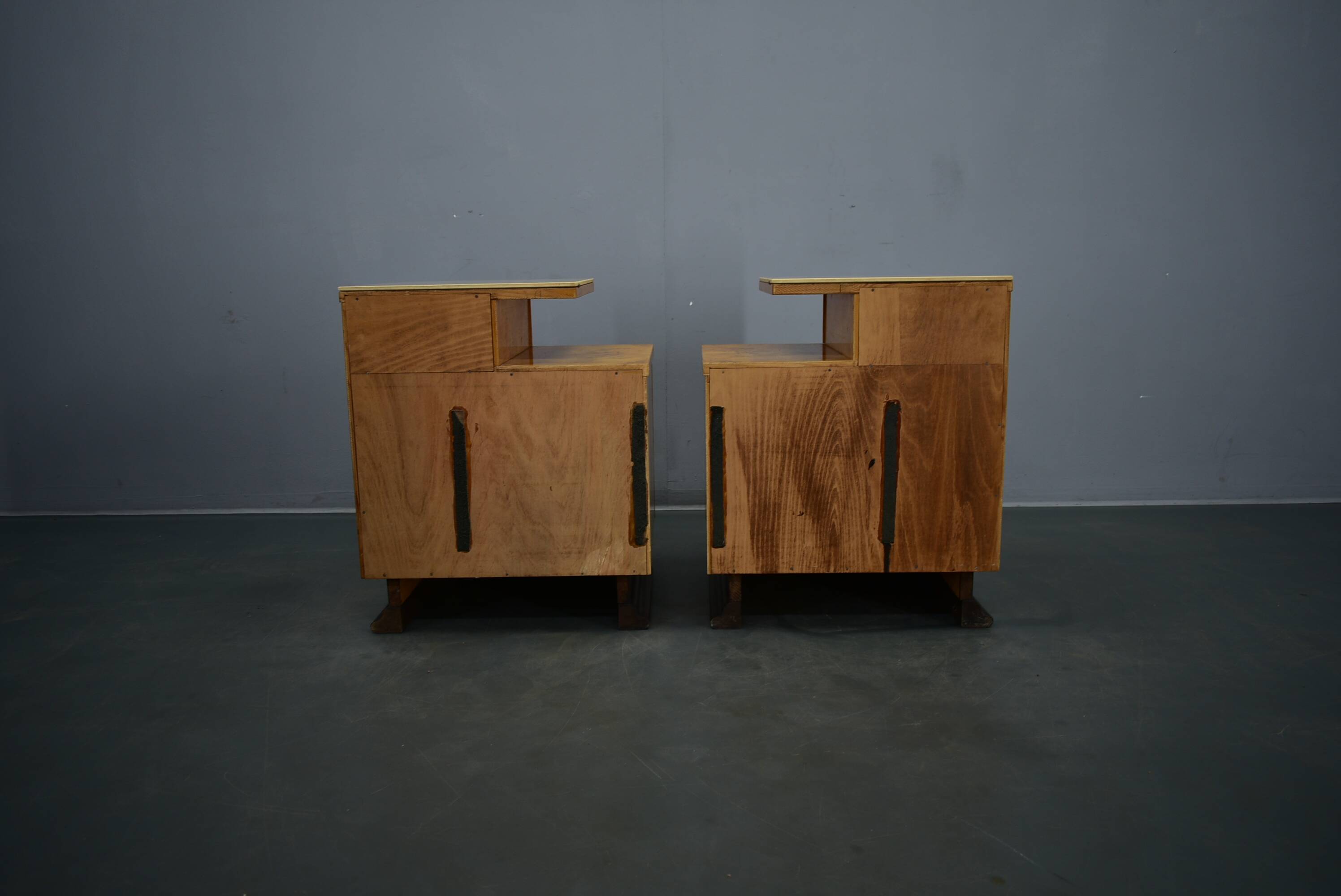 1940s set of bedside tables by Jindrich Halabala, Czechoslovakia
