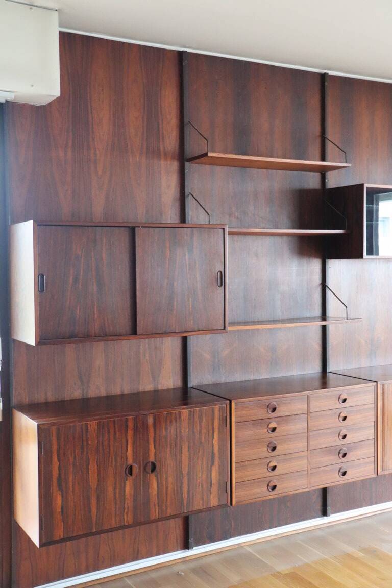 Danish wall bookcase by Thygesen and Sorensen in rosewood, 1960