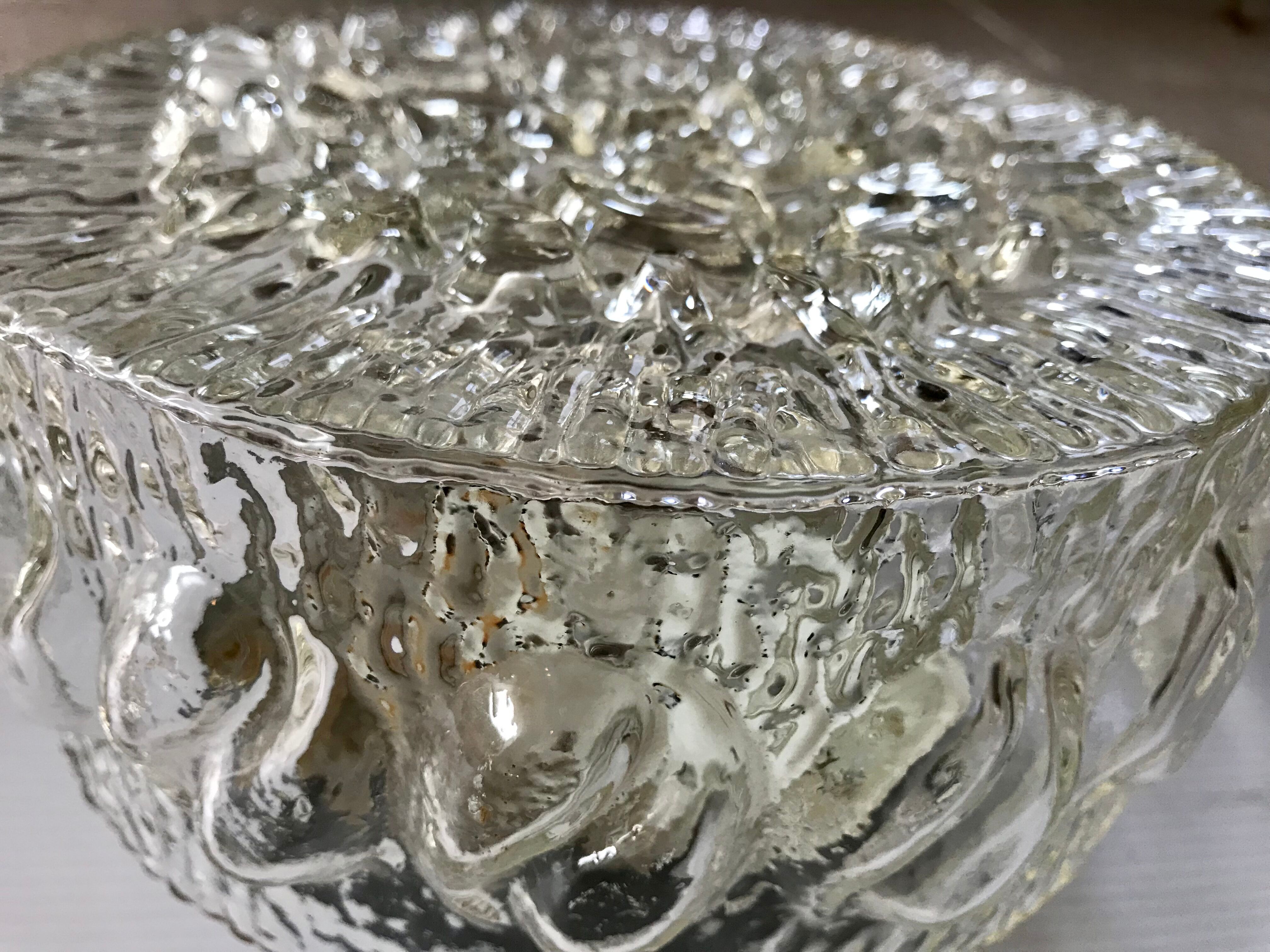 Vintage molded glass ceiling lamp