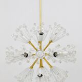 Lustres blowball Sputnik en laiton par Emil Stejnar, Rupert Nikoll, Autriche, années 1950