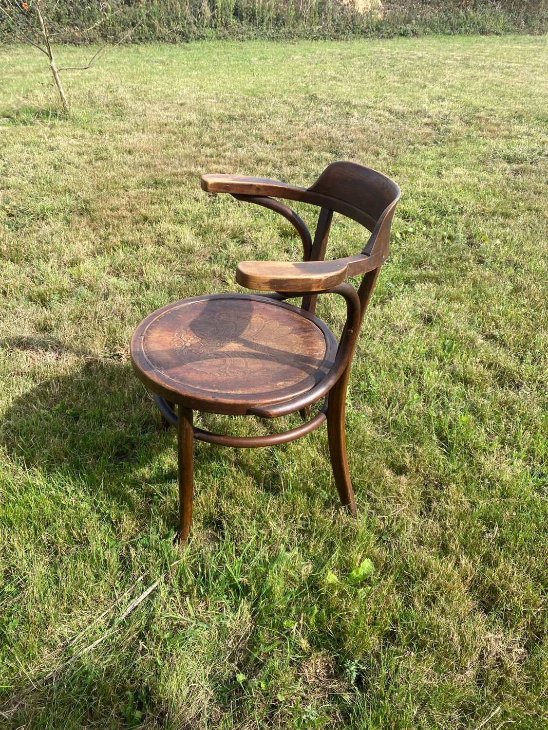 J J Kohn curved wood office chair