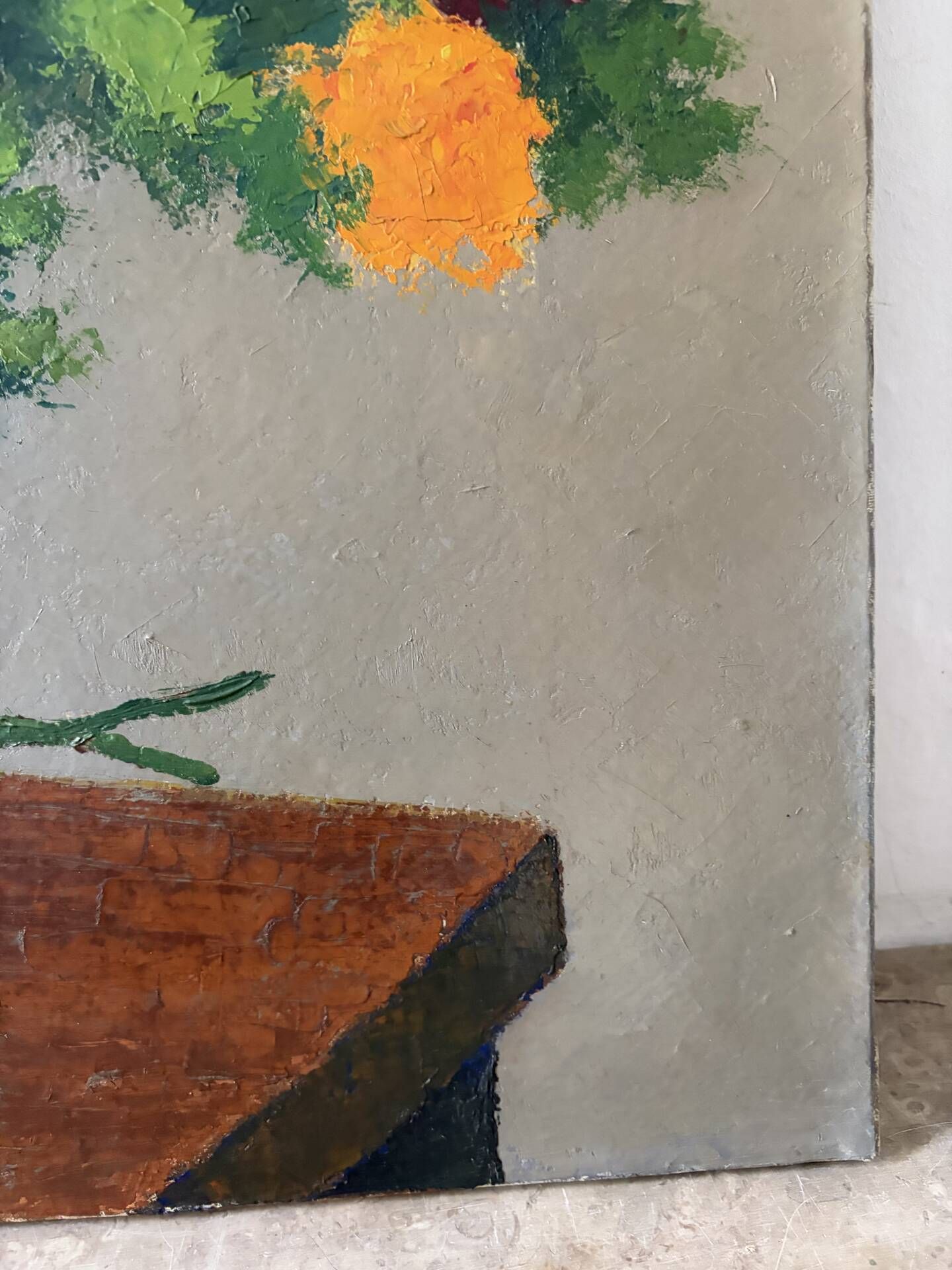 Bouquet in a jug, oil on canvas signed Rondeau 1963