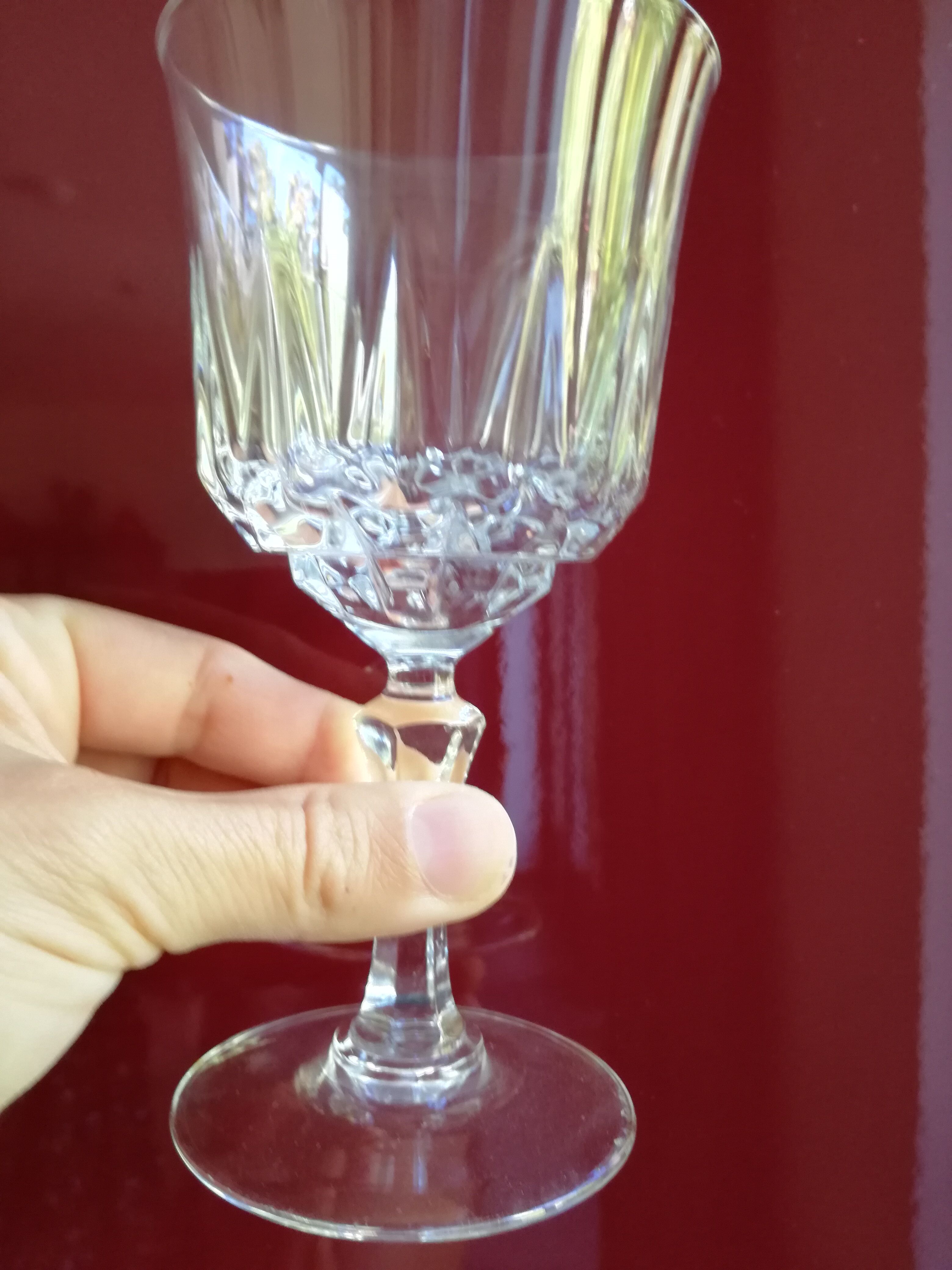 11 crystal wine glasses
