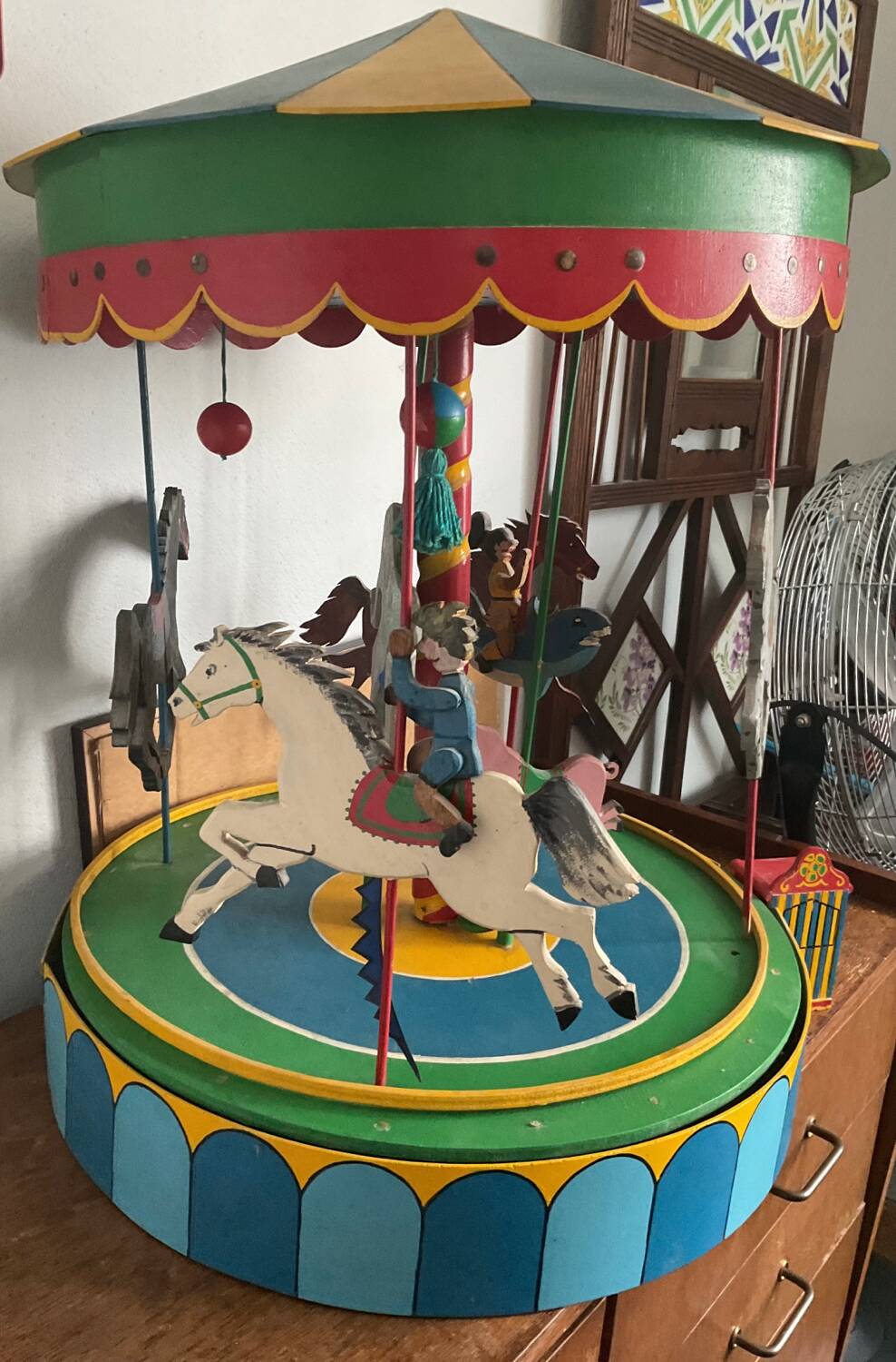 Rare vintage wooden carousel
