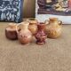 Lot de 5 mini vases pichets rétro en céramique émaillée 