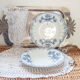 Set of 2 blue flower soup plates "Régence" st Amand and Hamage