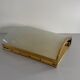 Large heavy glass wall light with a brass frame from the mid-century, 1950s, Italy.