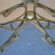 Table low wood and gilded wrought iron style 1940