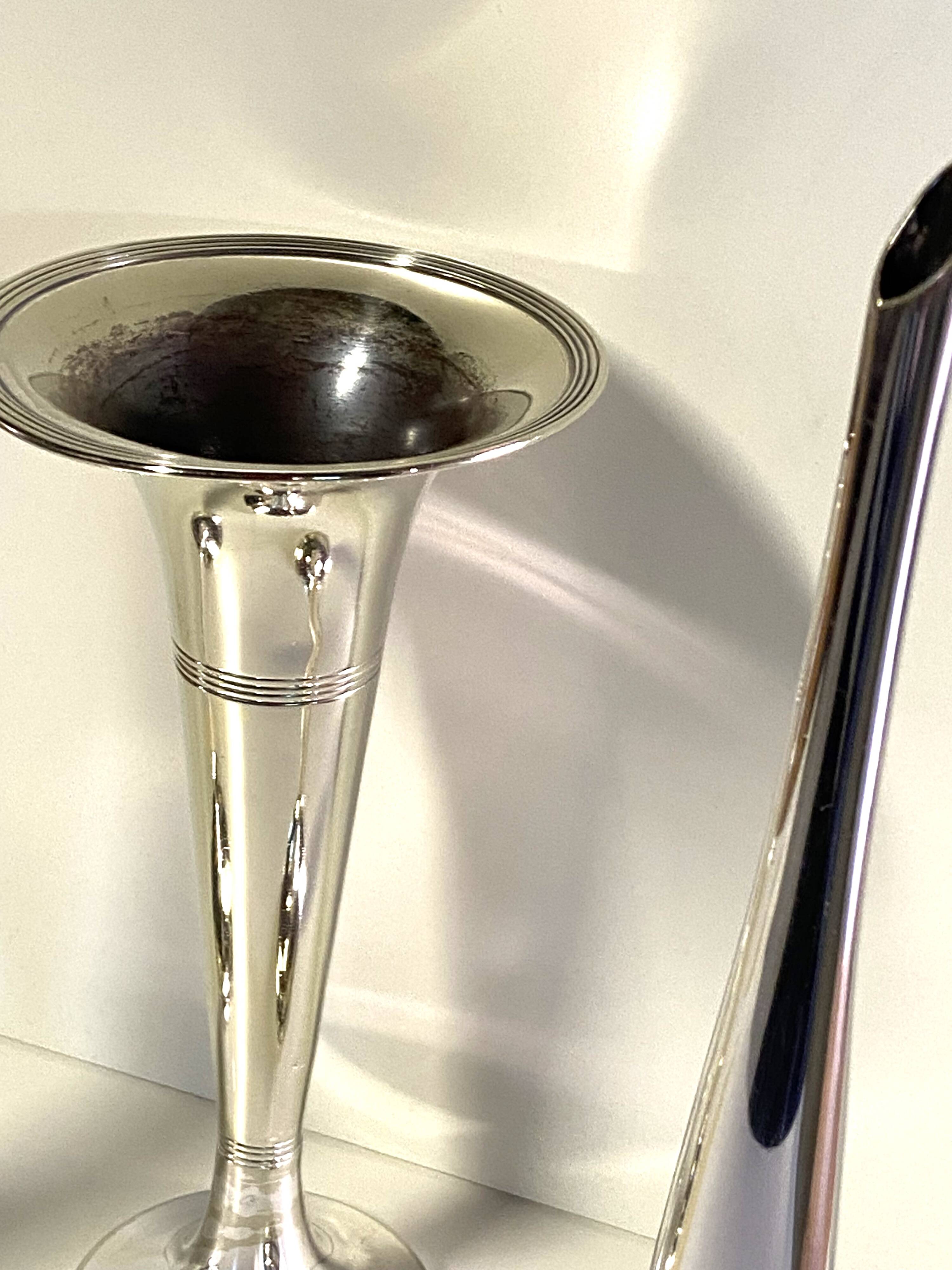 Lots of Small Antique Soliflore Vases Brass & Silver-Plated Bronze WMF Art Dec