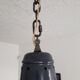 Industrial suspension XXL - Blue and white enamelled sheet - 1940