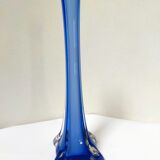 Vase soliflore en verre bleu