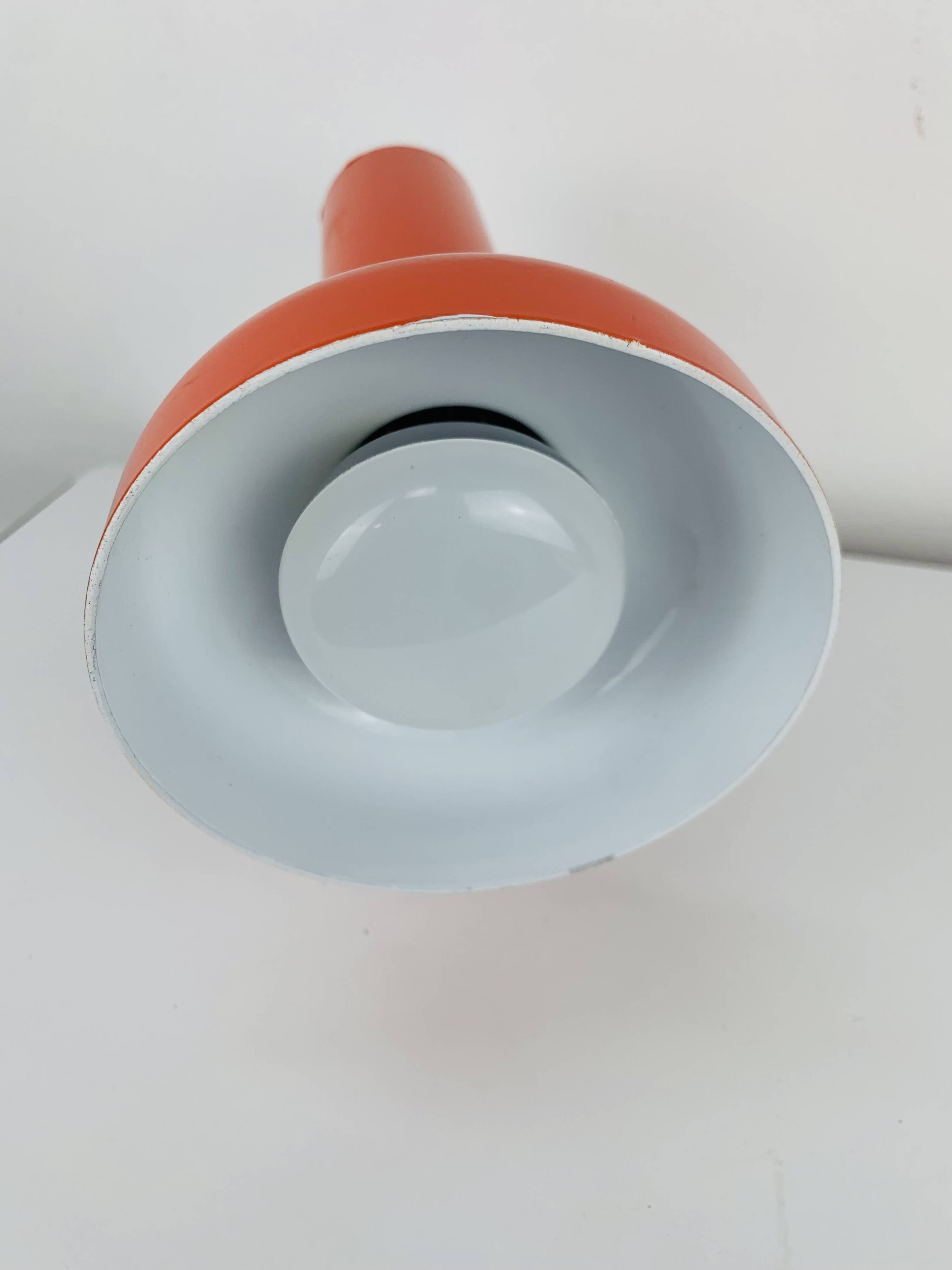Vintage 70s orange spotlight wall light, space age