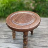 Antique brutalist tripod shepherd's stool 1960/70