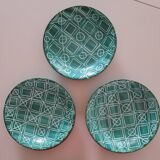 3 small soup plates, Robert Picault Ceramics (1919-2000), Vallauris