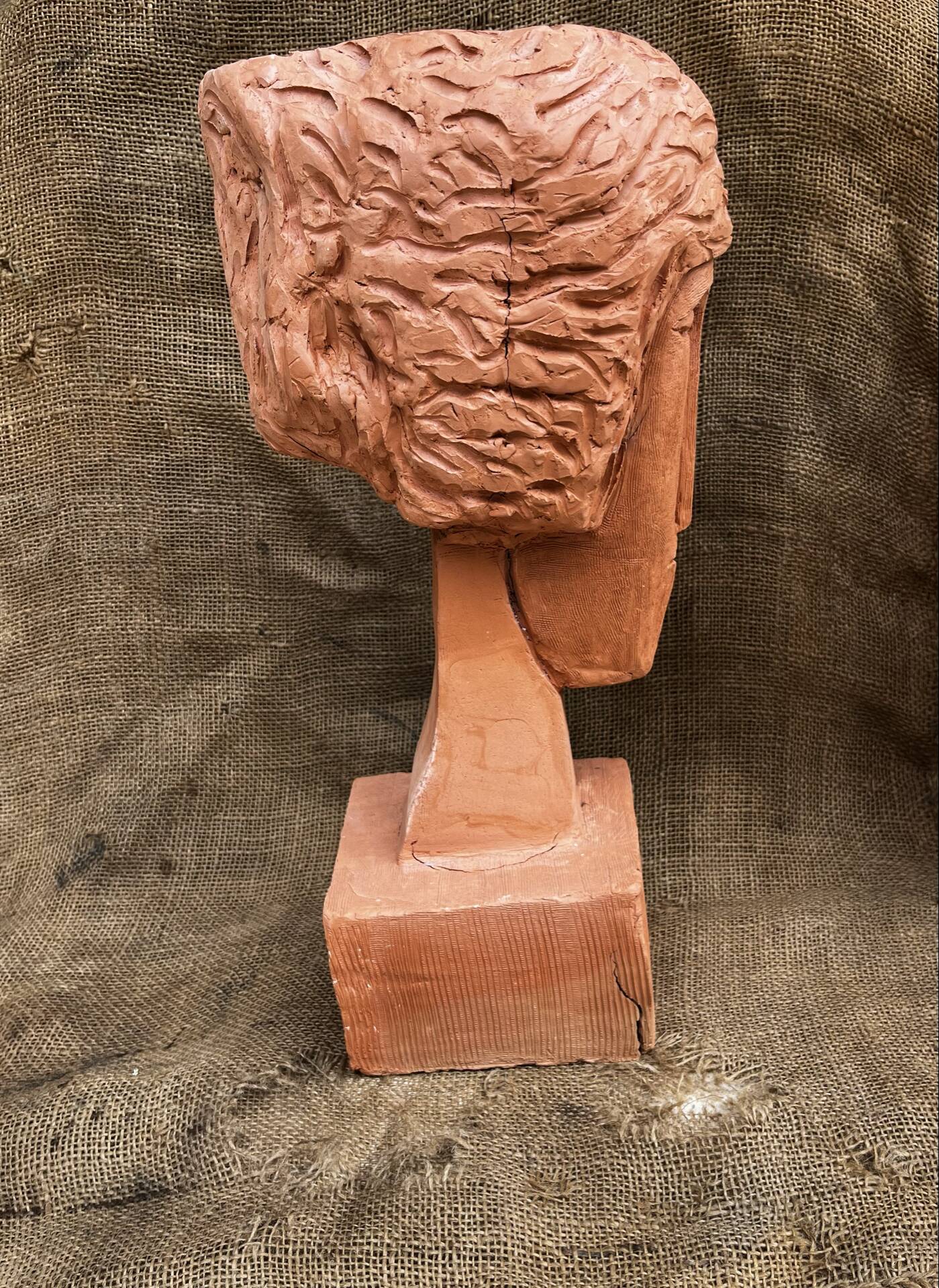 Buste de femme en terre cuite