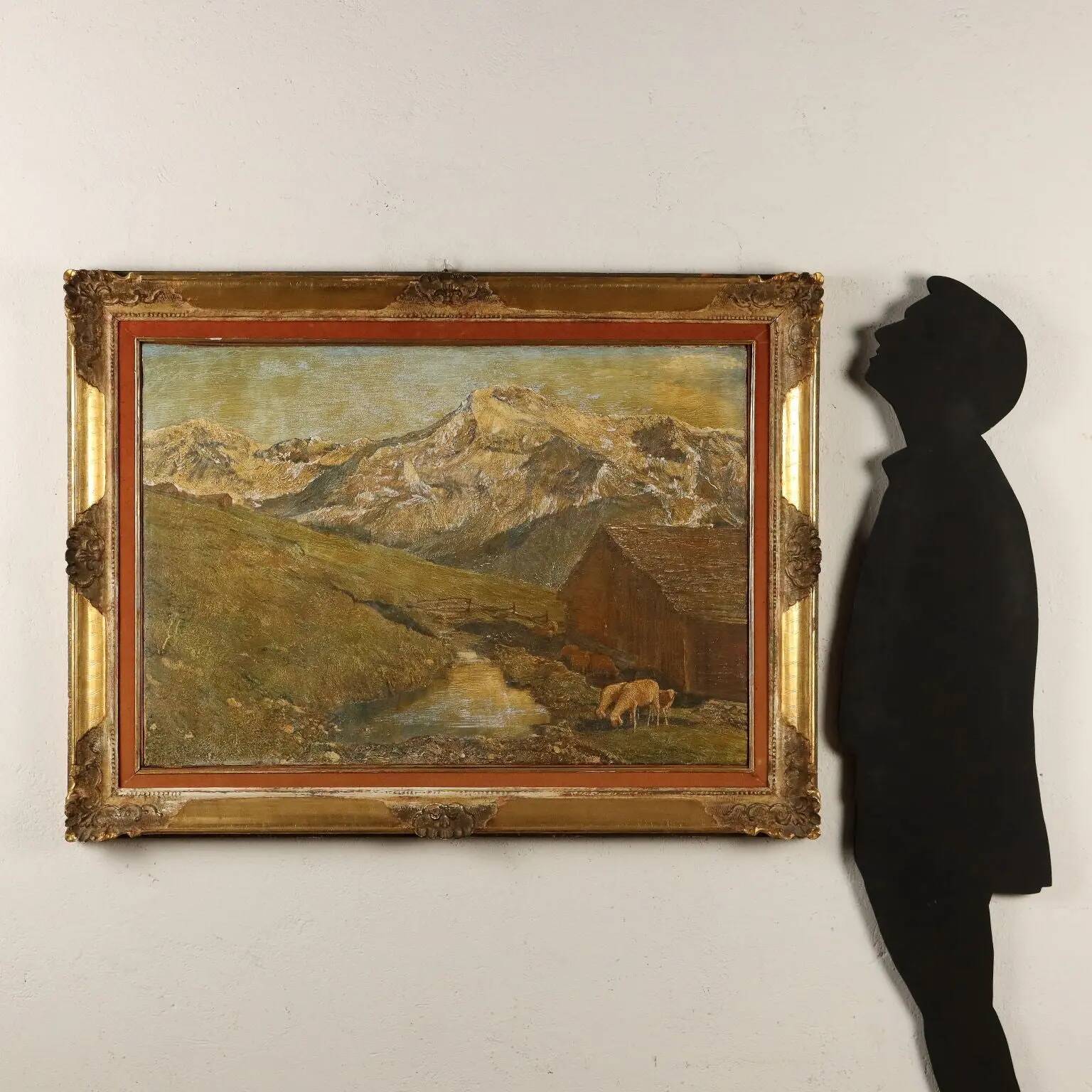 Modern painting signed G. Federici, mountain landscape, oil on canvas.