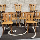 12 wooden bistro chairs, 1970