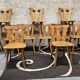 12 chaises bistrot en bois, 1970