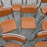 17 chrome metal bistro chairs from the 70s