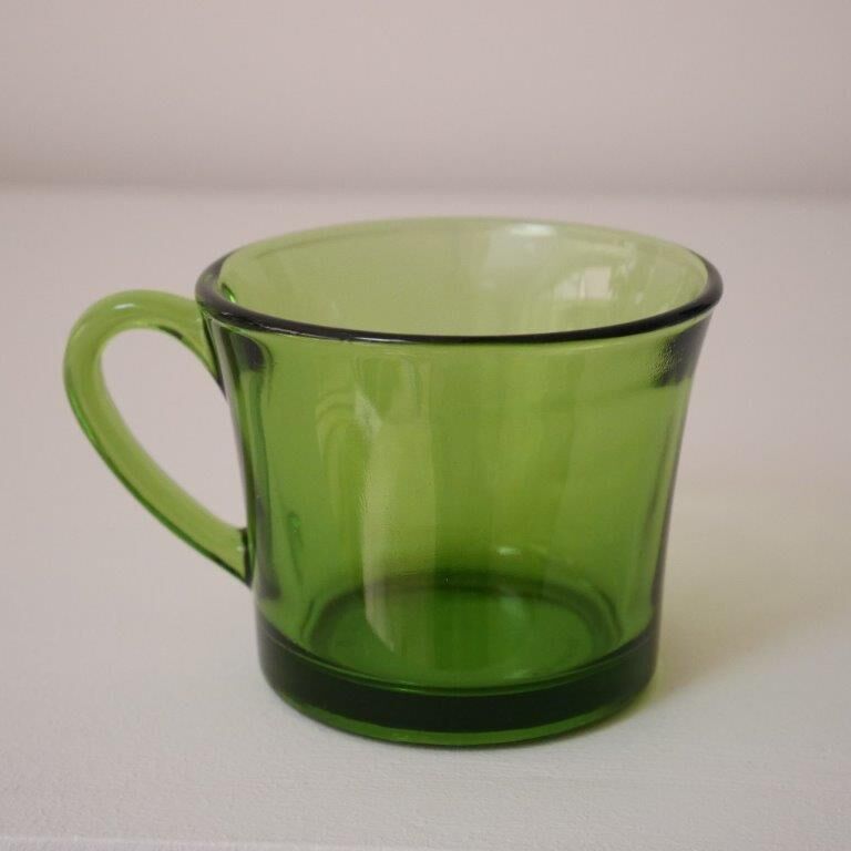 Set of 5 coffee in green glass Duralex