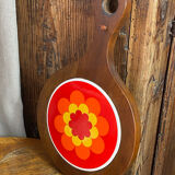 Plateau, wooden and ceramic chopping board, 1970s