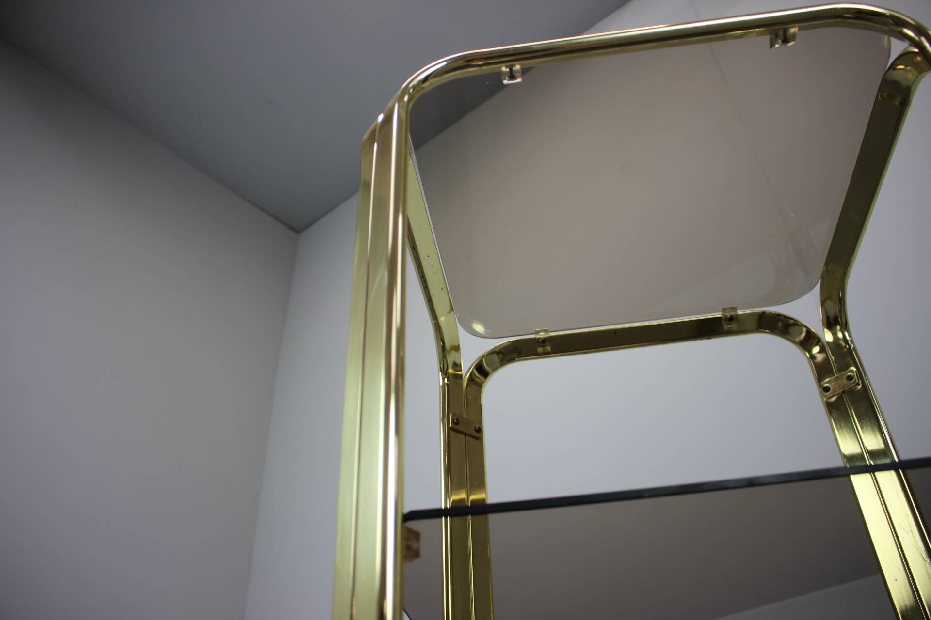 Mid-Century Brass and Smoked Glass Tea Table, 1970s, Germany