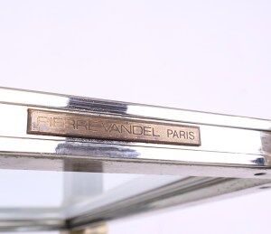 Table console vintage en verre et métal par Pierre Vandel, années 1970