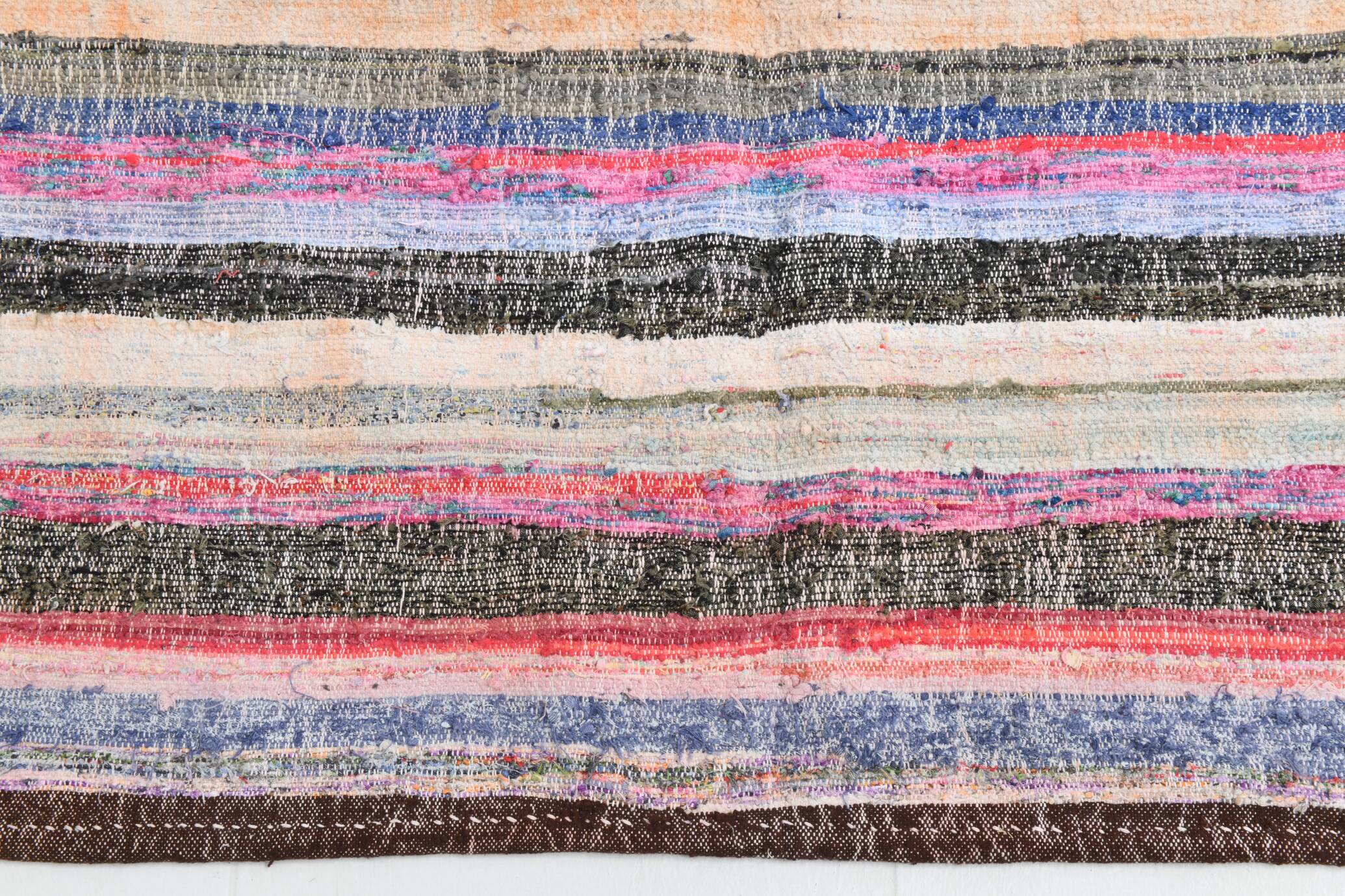 Multicolor Striped Modern Kilim Rug, 161x220Cm