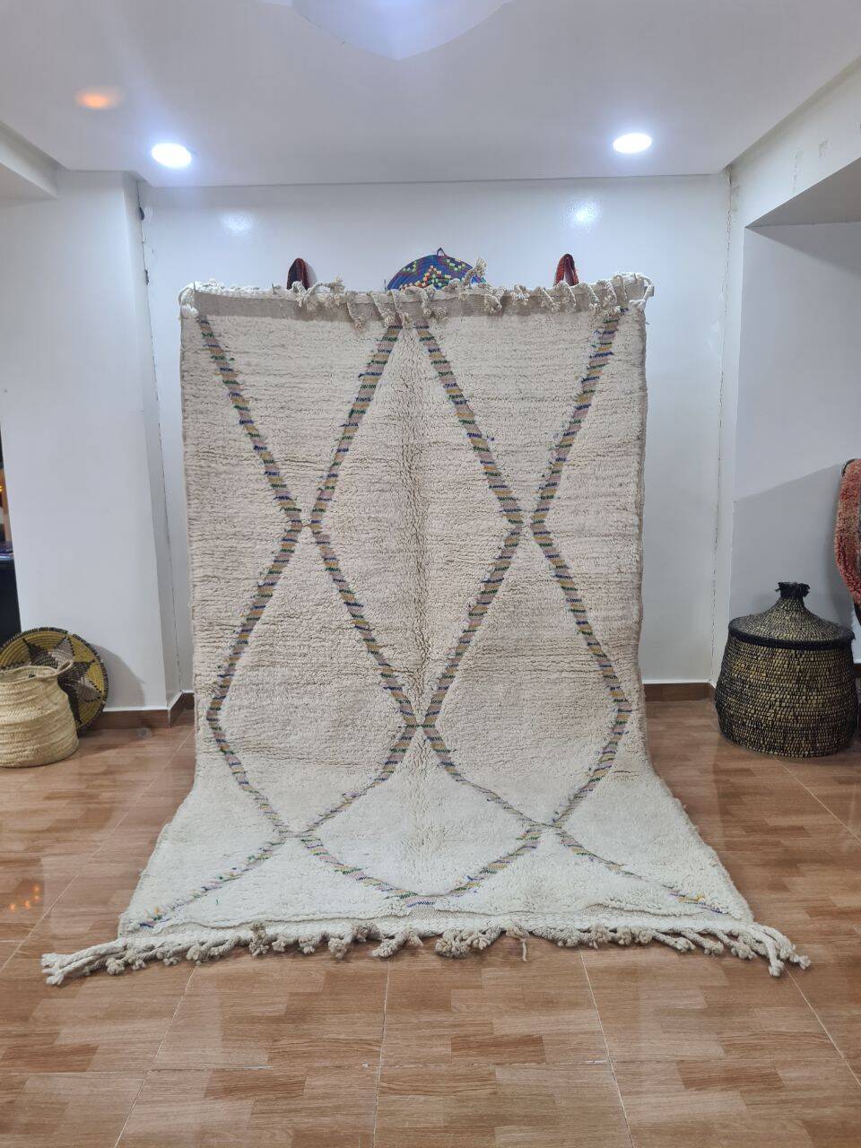 Handmade wool Berber rug 250x150 cm