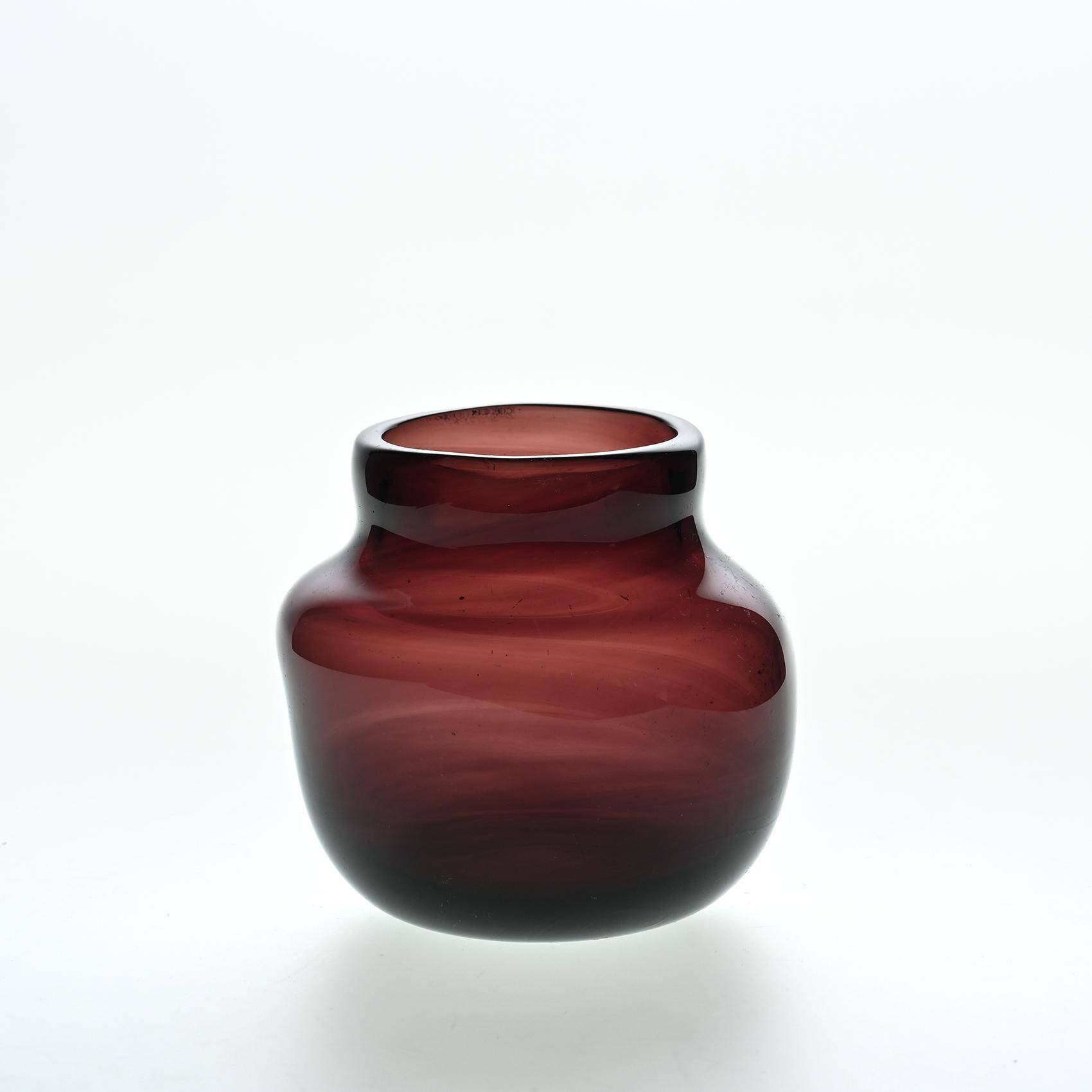 Set of five purple vases by Claude Morin, circa 1980
