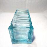 Vase verre turquoise  moderniste