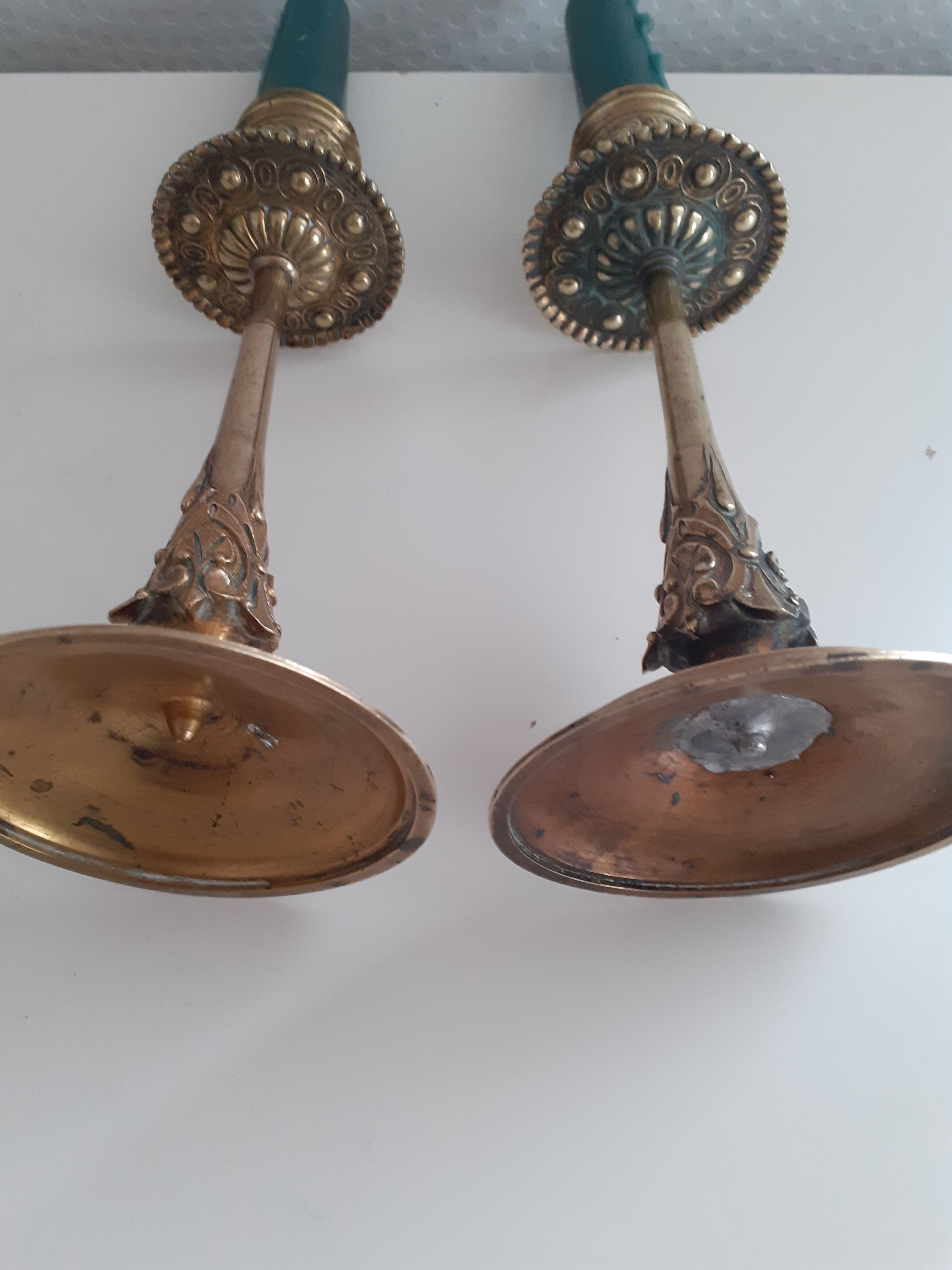 Pair of antique candle holders